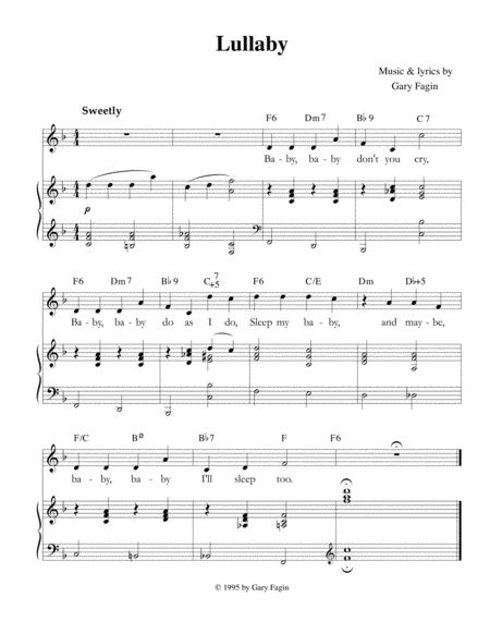 Lullaby For Voice And Piano Sheet Music