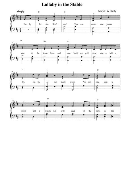 Lullaby In The Stable Sheet Music