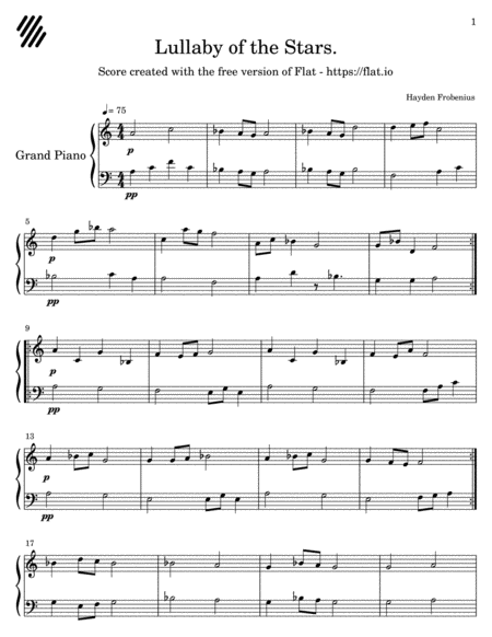 Free Sheet Music Lullaby Of The Stars