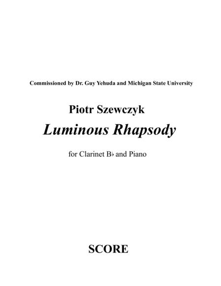 Free Sheet Music Luminous Rhapsody For Clarinet Bb And Piano