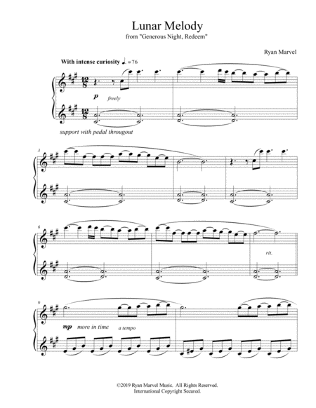 Free Sheet Music Lunar Melody