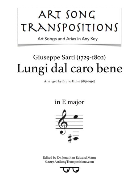 Lungi Dal Caro Bene Transposed To E Major Sheet Music