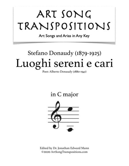 Free Sheet Music Luoghi Sereni E Cari Transposed To C Major