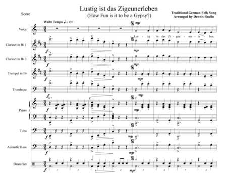 Free Sheet Music Lustig Ist Das Zigeunerleben How Fun Is It To Be A Gypsy Oktoberfest