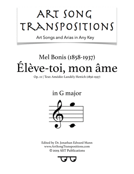 Free Sheet Music Lve Toi Mon Me Op 22 G Major