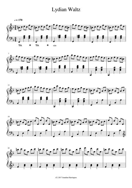 Free Sheet Music Lydian Waltz For Piano