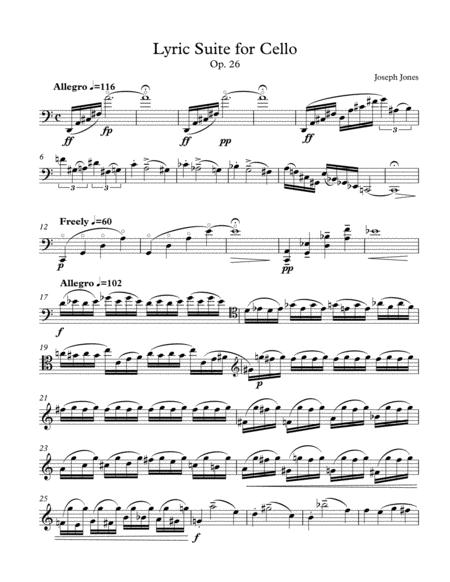 Lyric Suite For Cello Op 26 Sheet Music