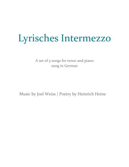 Free Sheet Music Lyrisches Intermezzo