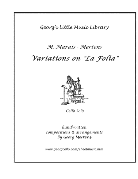 M Marin Mertens La Folia Variations Cello Solo Sheet Music