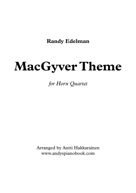 Macgyver Theme Horn Quartet Sheet Music