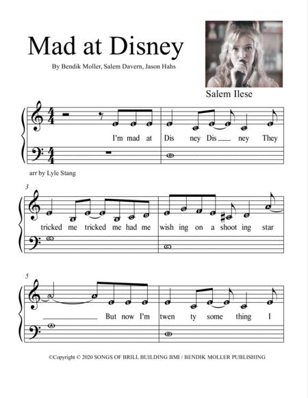 Mad At Disney Beginning Piano With Note Guide Sheet Music