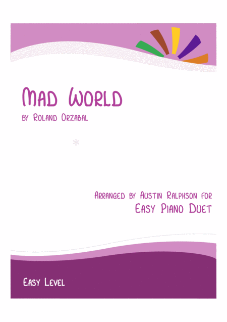 Mad World Easy Piano Duet Sheet Music