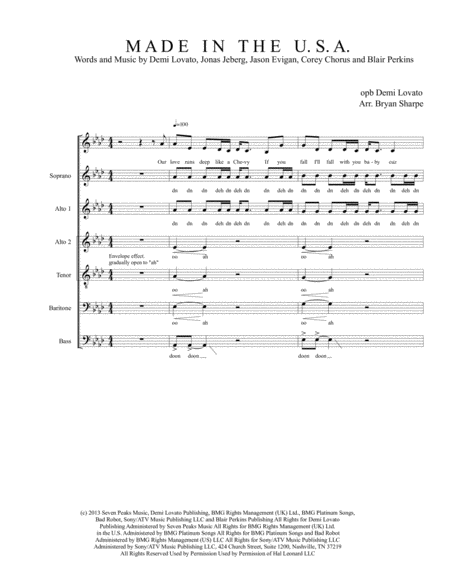 Made In The Usa Sheet Music