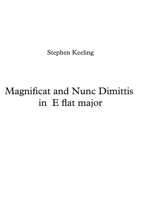 Magnificat And Nunc Dimittis In E Flat Major Sheet Music