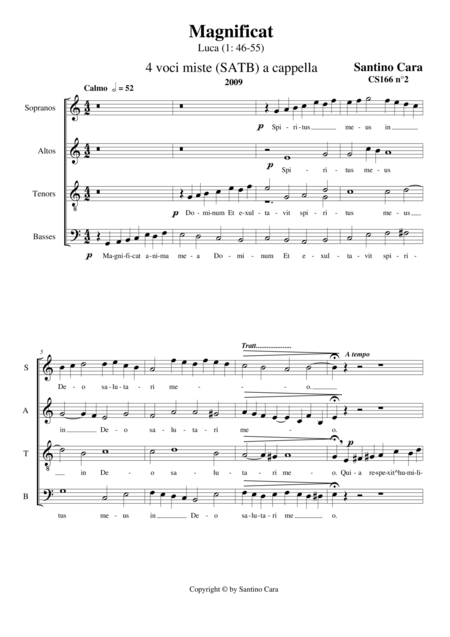 Magnificat Choir Satb A Cappella Sheet Music