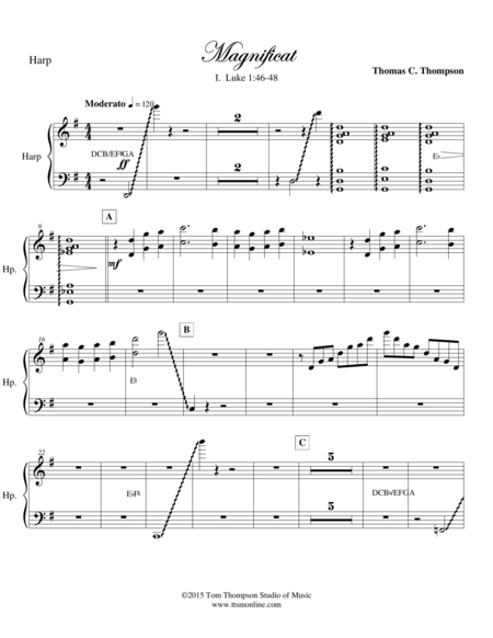 Free Sheet Music Magnificat Harp