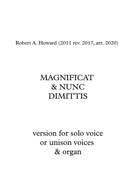 Free Sheet Music Magnificat Nunc Dimittis Solo Unison Version