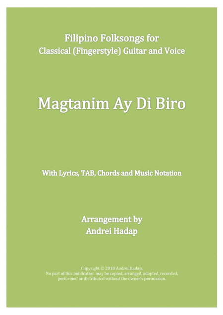 Free Sheet Music Magtanim Ay Di Biro Fingerstyle Guitar With Tab