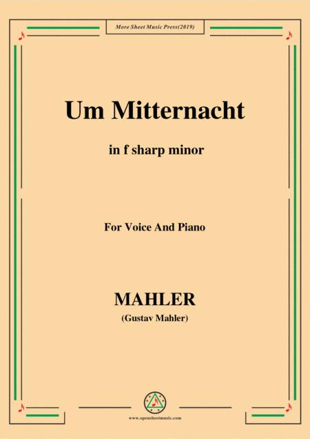 Free Sheet Music Mahler Um Mitternacht In F Sharp Minor For Voice And Piano