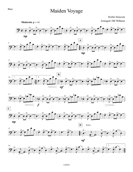 Free Sheet Music Maiden Voyage Strings Bass