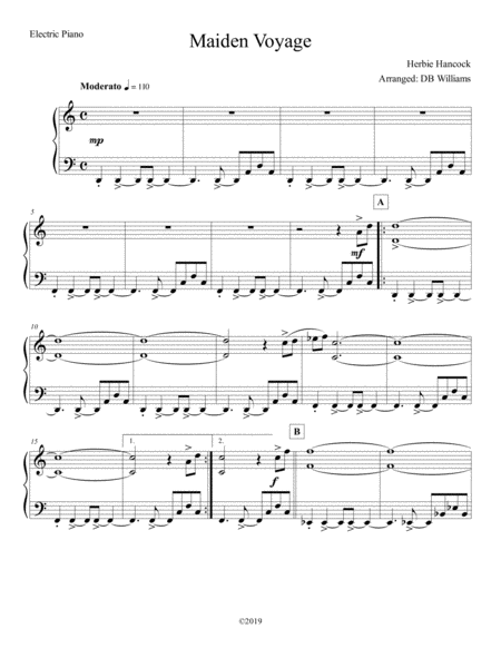 Maiden Voyage Strings Electric Piano Sheet Music