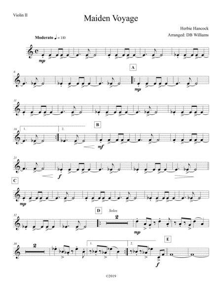 Maiden Voyage Violin 2 Sheet Music