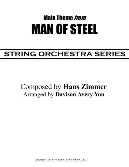 Main Theme From Man Of Steel Sheet Music