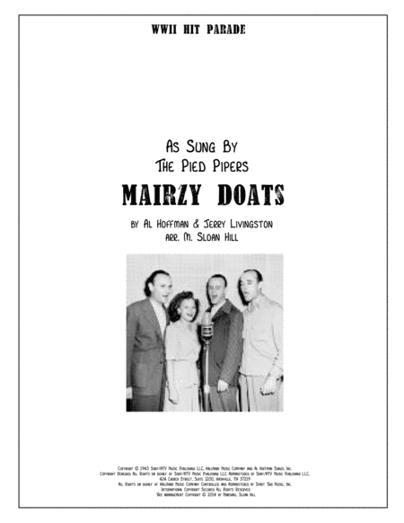 Free Sheet Music Mairzy Doats The Pied Pipers