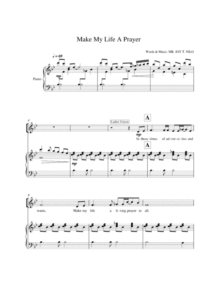 Make My Life A Prayer Sheet Music