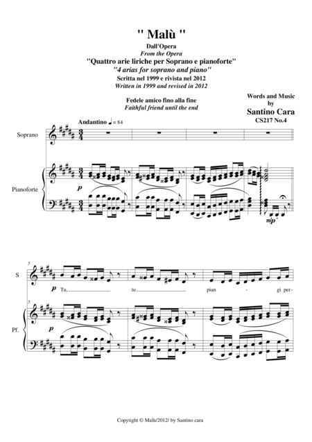 Free Sheet Music Mal Soprano And Piano