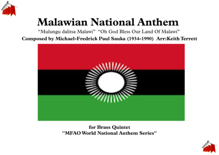 Malawian National Anthem Mulungu Dalitsa Malawi Oh God Bless Our Land Of Malawi For Brass Quintet Sheet Music