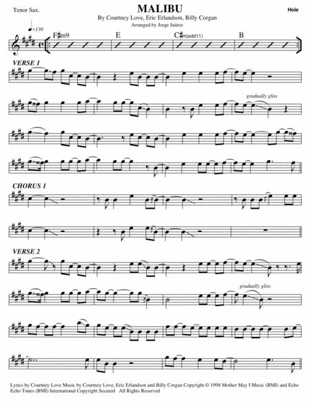 Malibu Tenor Sax Sheet Music