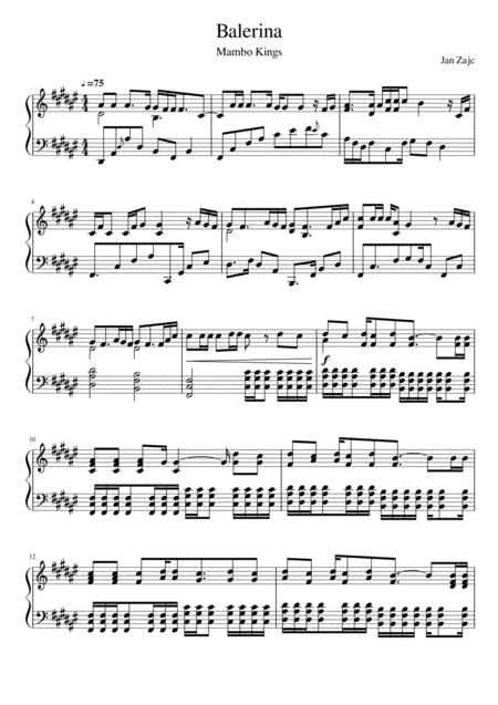 Free Sheet Music Mambo Kings Balerina