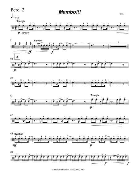 Mambo Percussion 2 Part Sheet Music