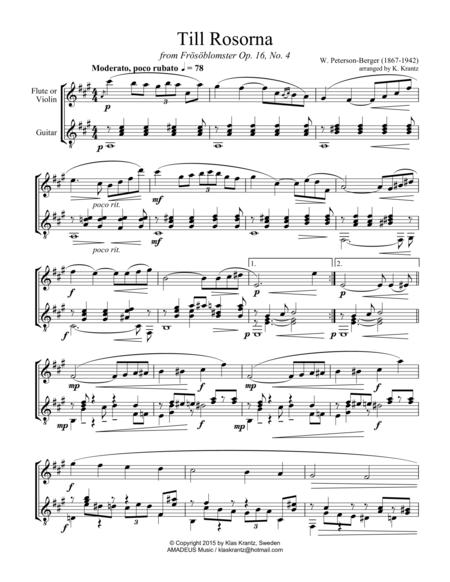 Free Sheet Music Mamma Duet For Violin And Cello