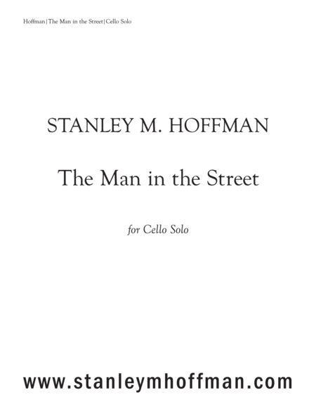 Man In The Street The Sheet Music