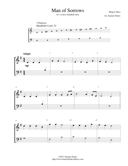 Man Of Sorrows Hallelujah What A Savior For 3 Octave Handbell Choir Sheet Music