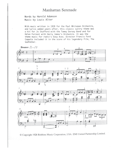 Manhattan Serenade Sheet Music