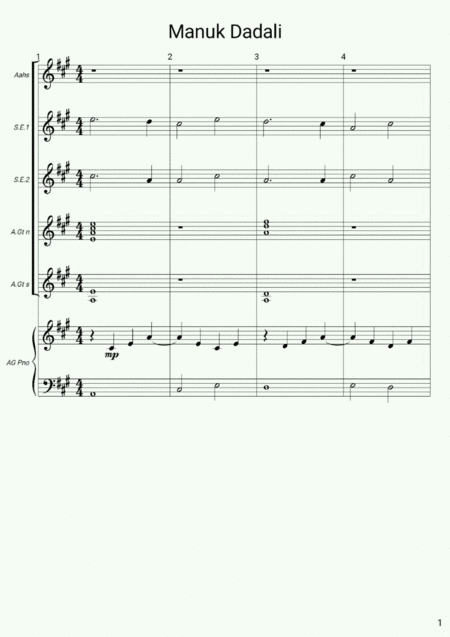 Free Sheet Music Manuk Dadali Ensemble