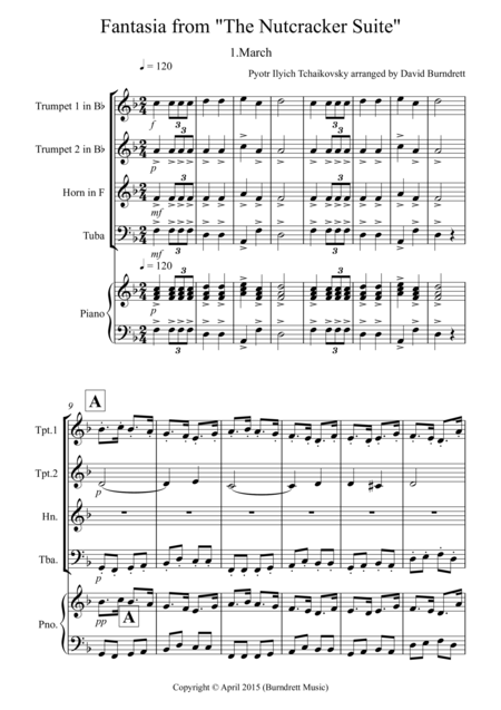 March Fantasia From The Nutcraker For Brass Quartet Sheet Music