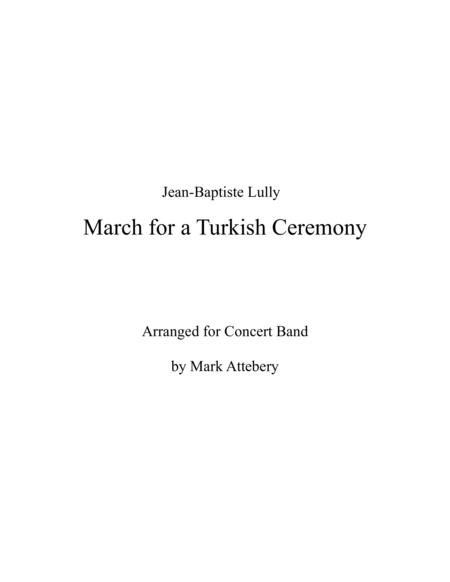 Free Sheet Music March For A Turkish Ceremony