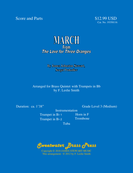 March From The Love For Three Oranges Quintet With Bb Trumpets Sheet Music