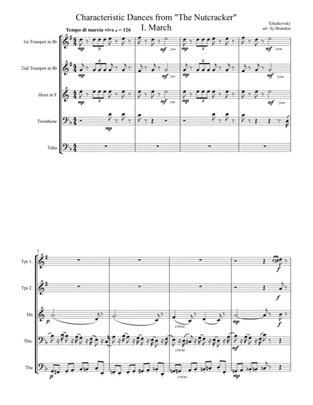 Free Sheet Music March From The Nutcracker Suite