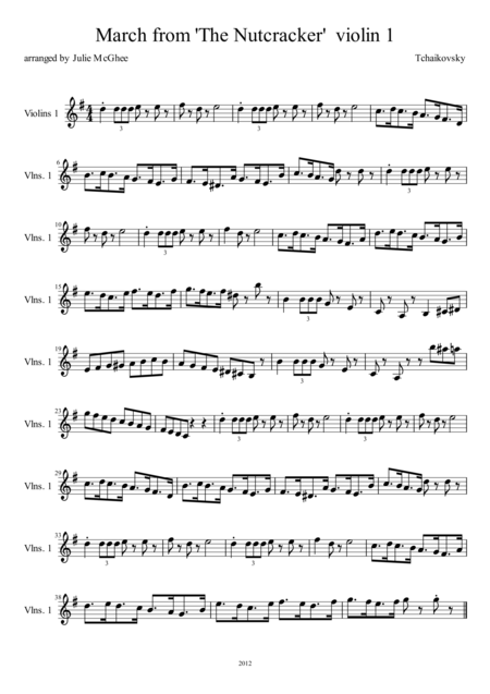 March From The Nutcracker Violin 1 Sheet Music