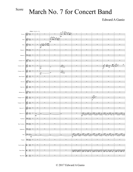 Free Sheet Music March No 7 For Concert Band