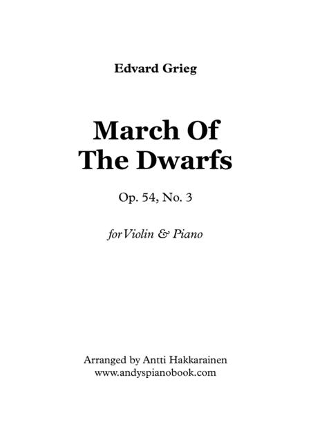 March Of The Dwarfs Op 54 No 3 Violin Piano Sheet Music