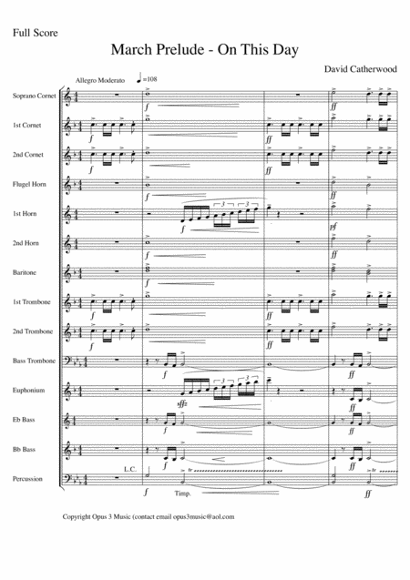 Free Sheet Music March Prelude On This Day By David Catherwood