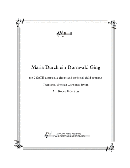 Free Sheet Music Maria Durch Ein Dornwald Ging A German Christmas Carol