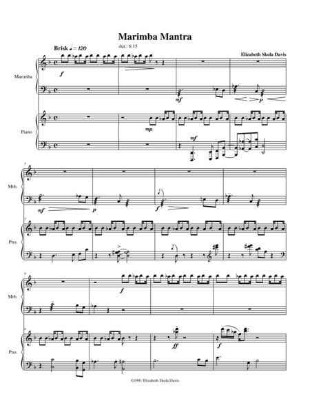 Free Sheet Music Marimba Mantra