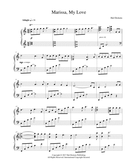 Marissa My Love Sheet Music